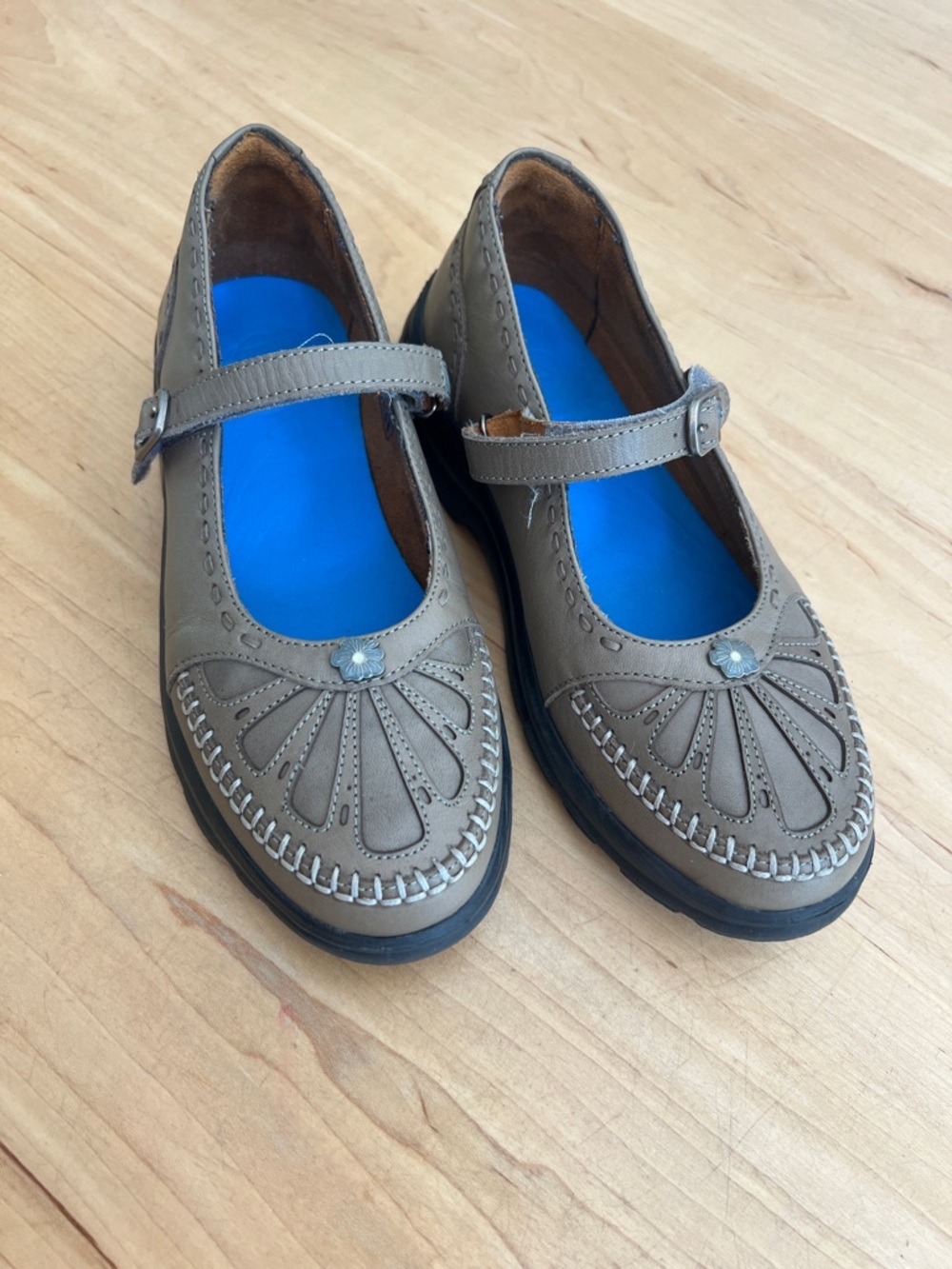 Women's Taupe Mary Jane Comfort Shoes